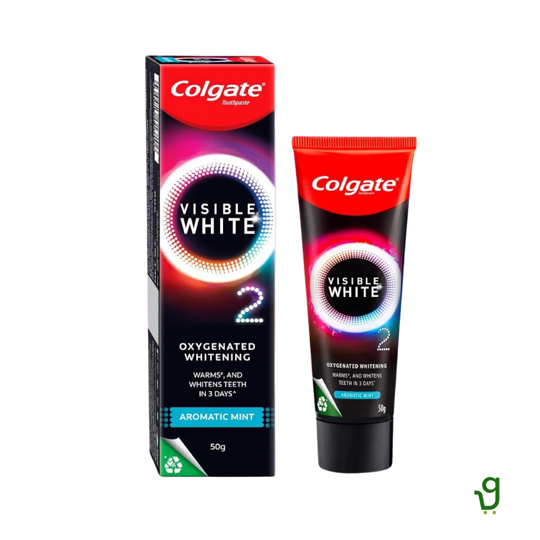 Colgate Visible White Aromatic Mint 50g – Gromania Ecommerce Pvt Ltd.