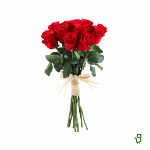 100 Red Roses Arranged in A Cane Basket