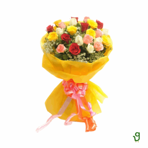 100 Red Roses Arranged in A Cane Basket