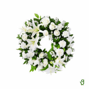 White & Green Wreath (18 Inches)